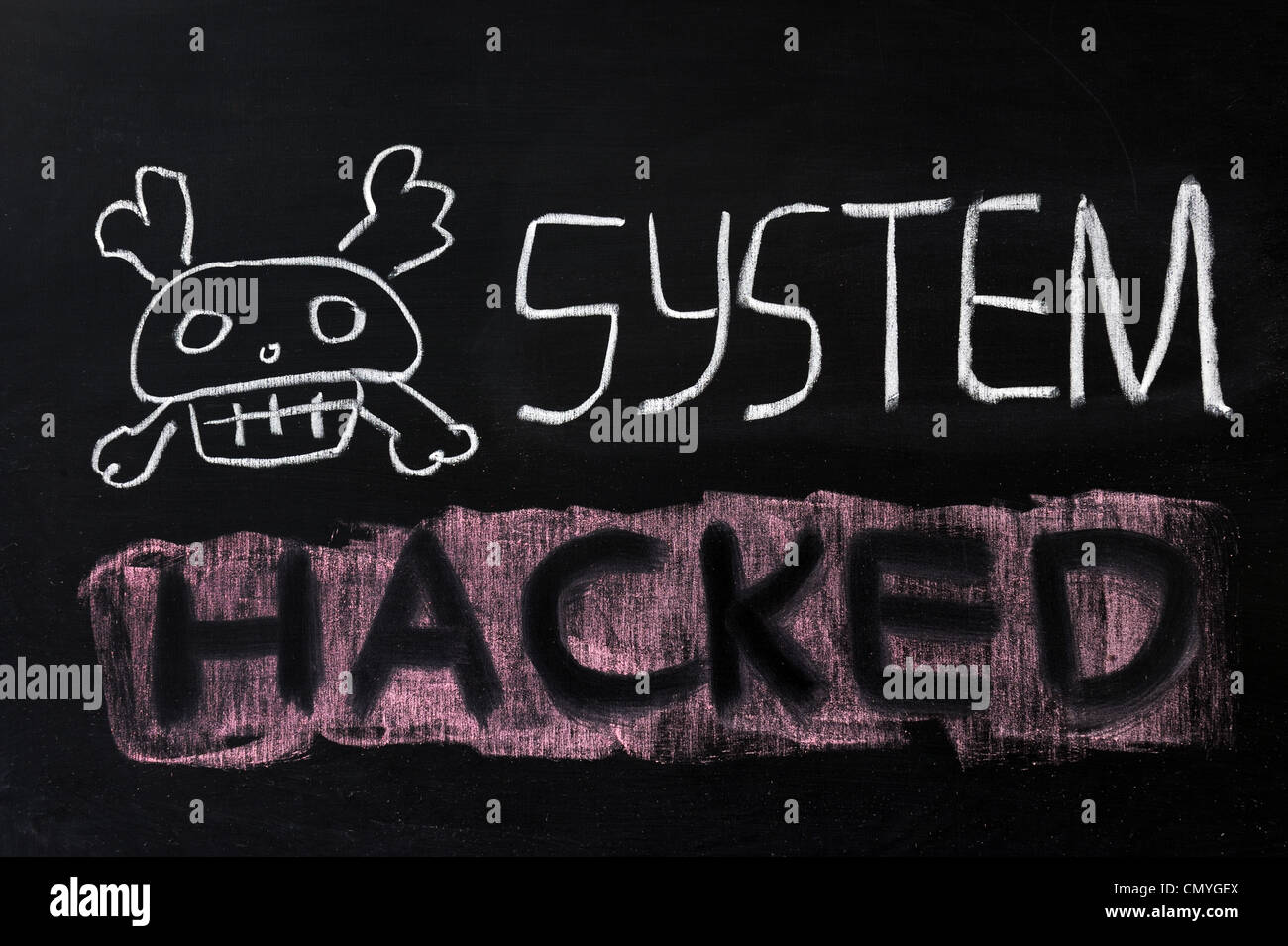 Chalk disegno - system hacked Foto Stock