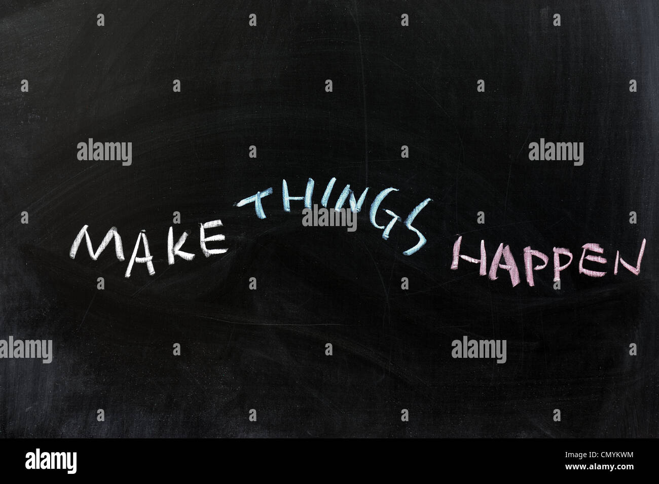 Chalk disegno - fa in modo che le cose accadano Foto Stock