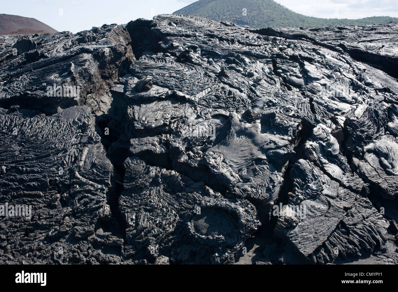 Formazioni di roccia vulcanica, Isole Galapagos Foto Stock