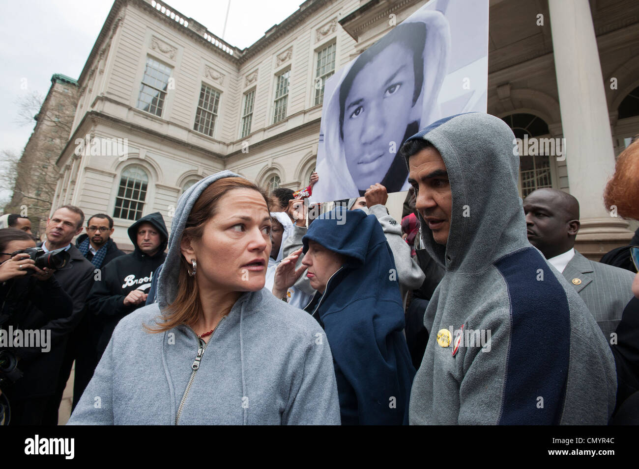 NYC membri del Consiglio rally a condannare le riprese di Trayvon Martin in Florida Foto Stock