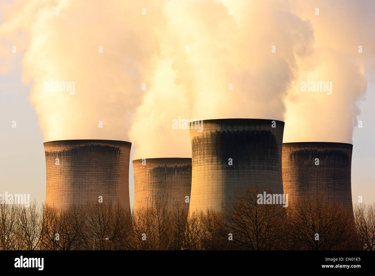 Per la produzione di energia elettrica a carbone, stazione Fiddlers Ferry, Inghilterra Foto Stock