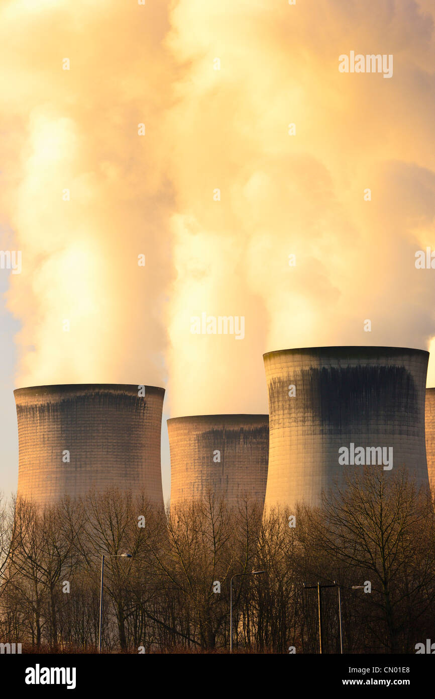 Per la produzione di energia elettrica a carbone, stazione Fiddlers Ferry, Inghilterra Foto Stock