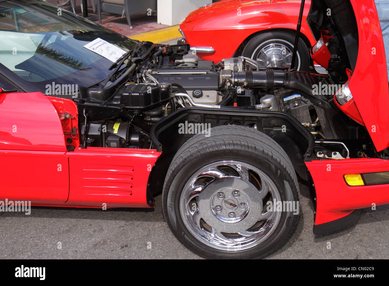 Miami Beach Florida,Ocean Drive,Art Deco Historic District,Art Deco Weekend,festival,evento,auto sportive,vendita esposizione prodotti auto da collezione, Foto Stock
