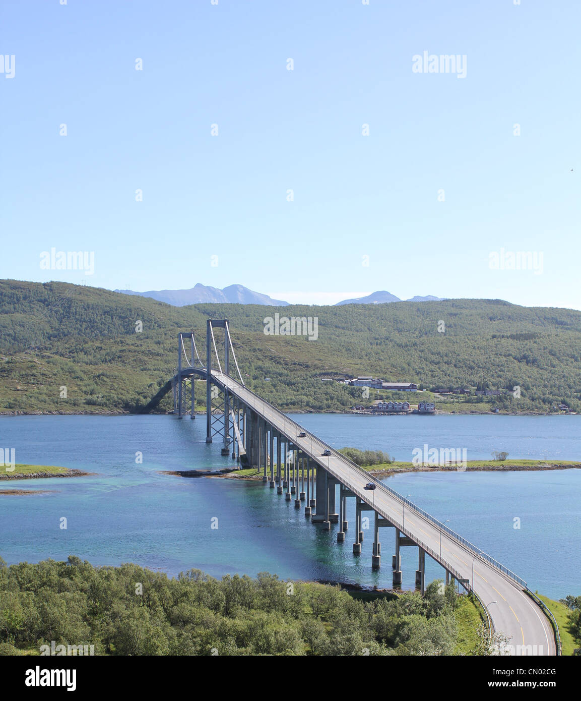 Ponte Tjeldsund in Norvegia Foto Stock