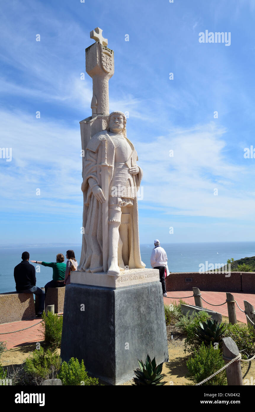 Statua presso il Cabrillo National Monument. San Diego, California, Stati Uniti d'America. Foto Stock