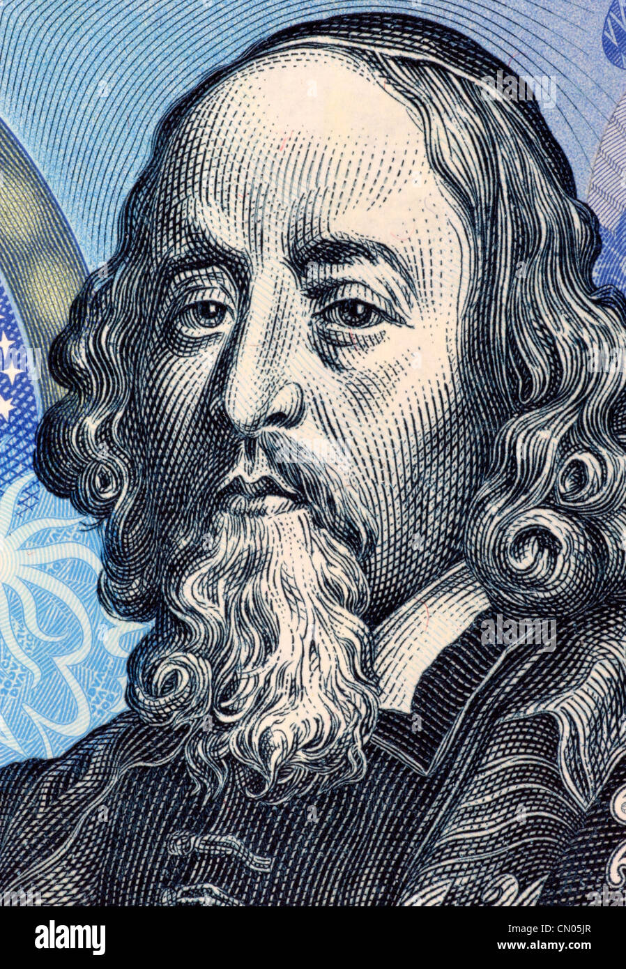 John Amos Comenius (1592-1670) su 20 Korun 1988 banconota dalla Cecoslovacchia. Insegnante ceco, educatore e scrittore. Foto Stock