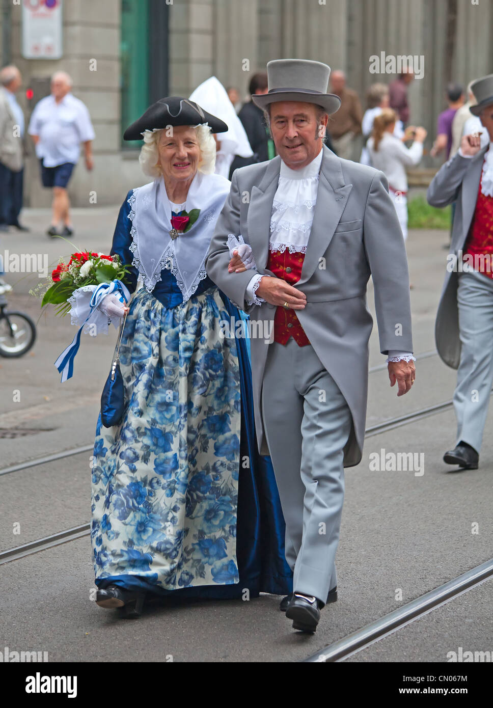 1 agosto sfilata in costume di Zurigo Foto Stock