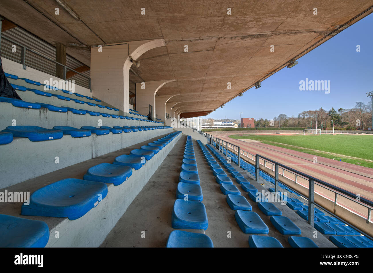 Tribune all'athletic stadium Foto Stock