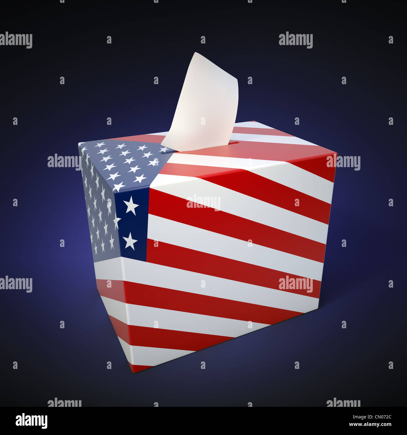 Elezioni Usa - urne con colori di bandiera Foto Stock