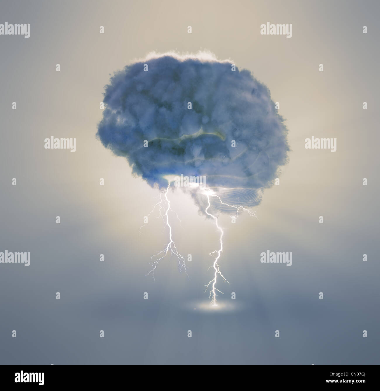 Il brainstorming e il concetto di creatività illustrazione Foto Stock