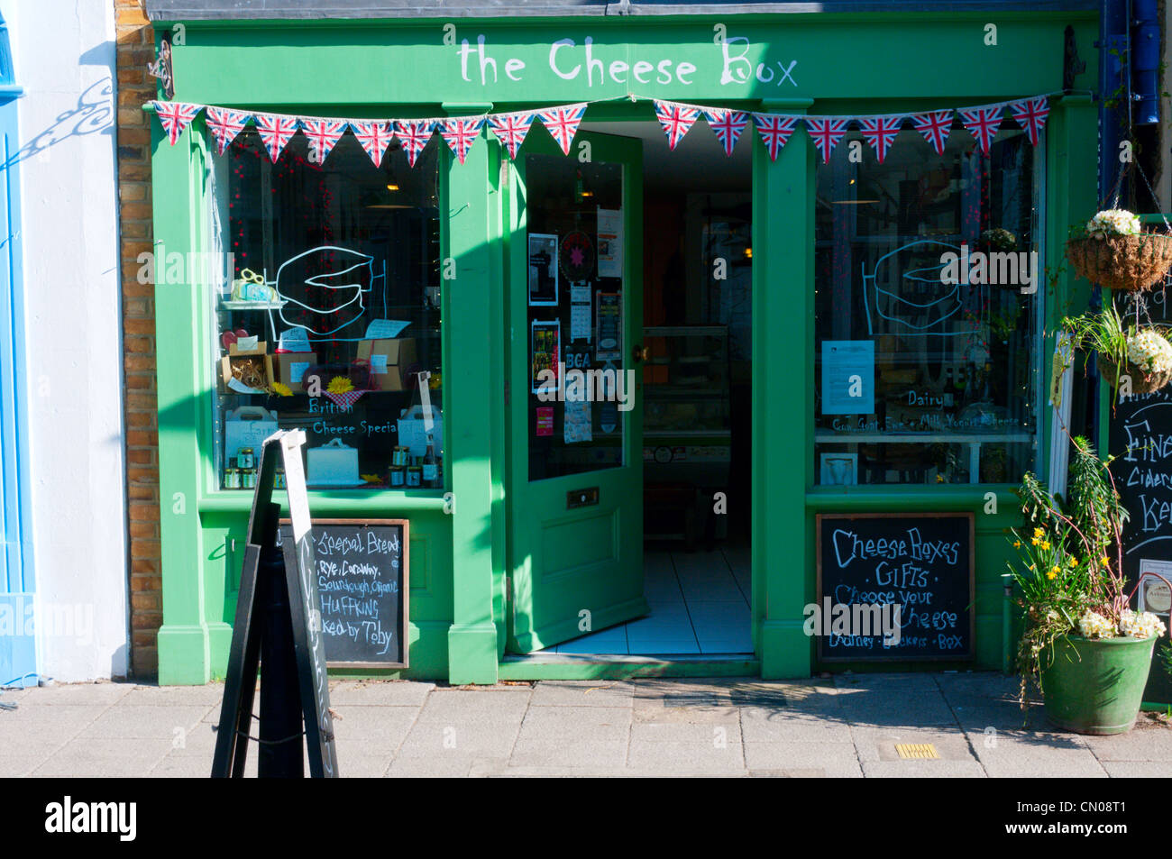 La scatola di formaggio shop a Whitstable. Foto Stock