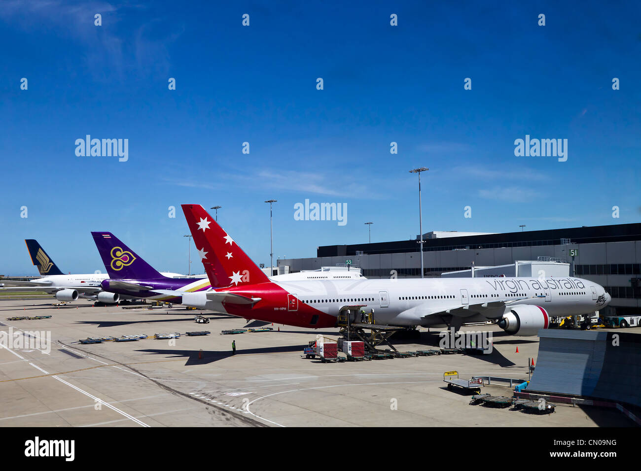 Singapore Airline Thai Airways Virgin Australia Sydney Australia Foto Stock