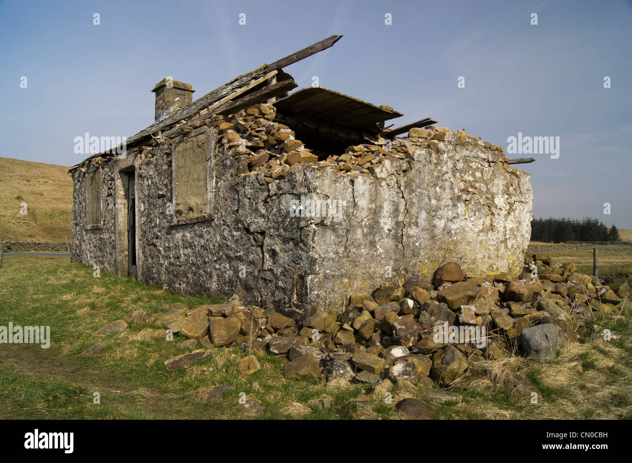 Vecchia fattoria abbandonata casa in Yorkshire Dales Foto Stock
