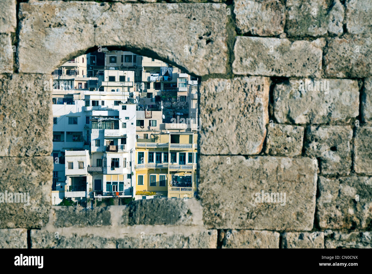 Architettura di Tripoli visto dalla Cittadella Foto Stock