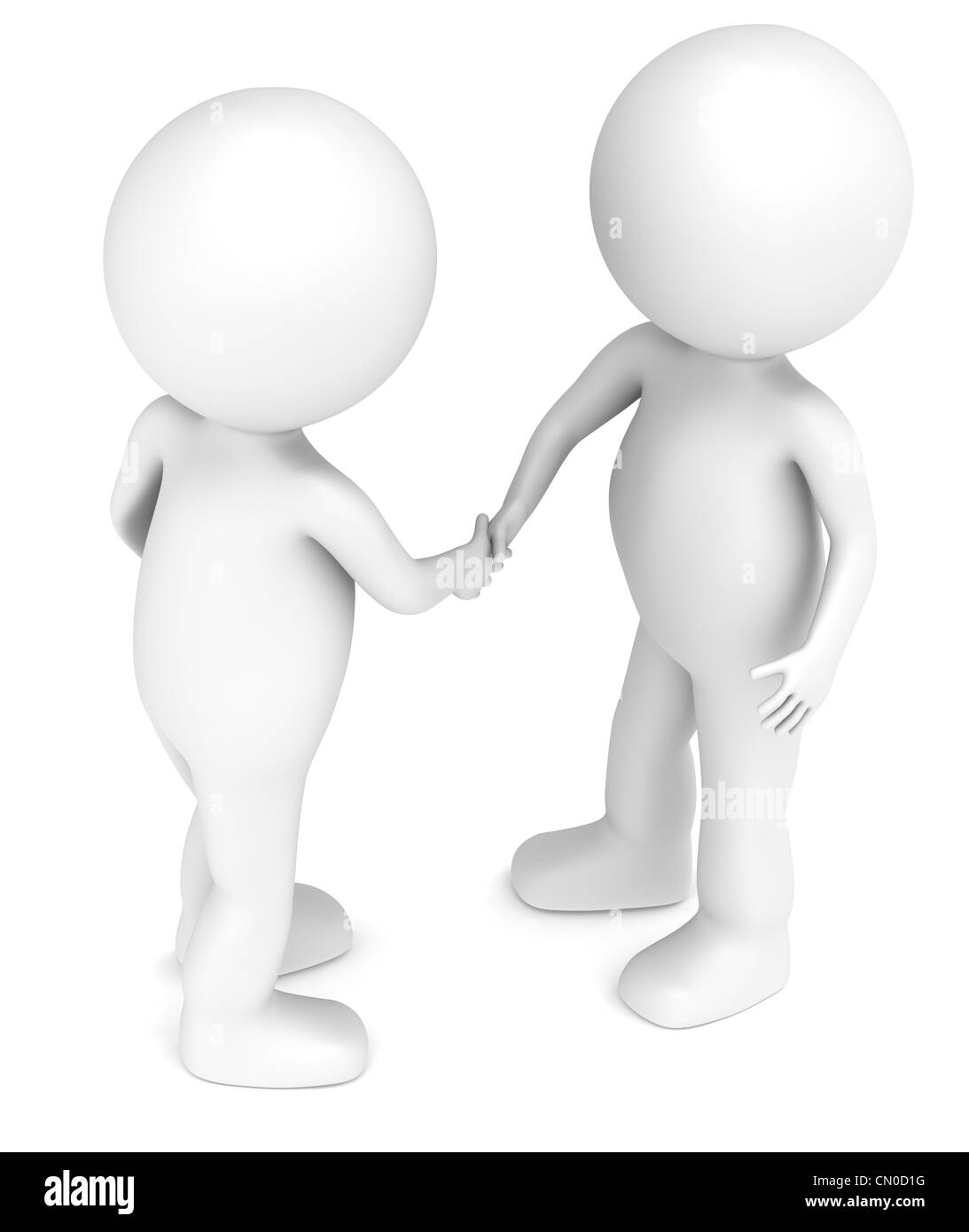 3D piccolo uomo caratteri X2. handshaking Persone serie. Foto Stock