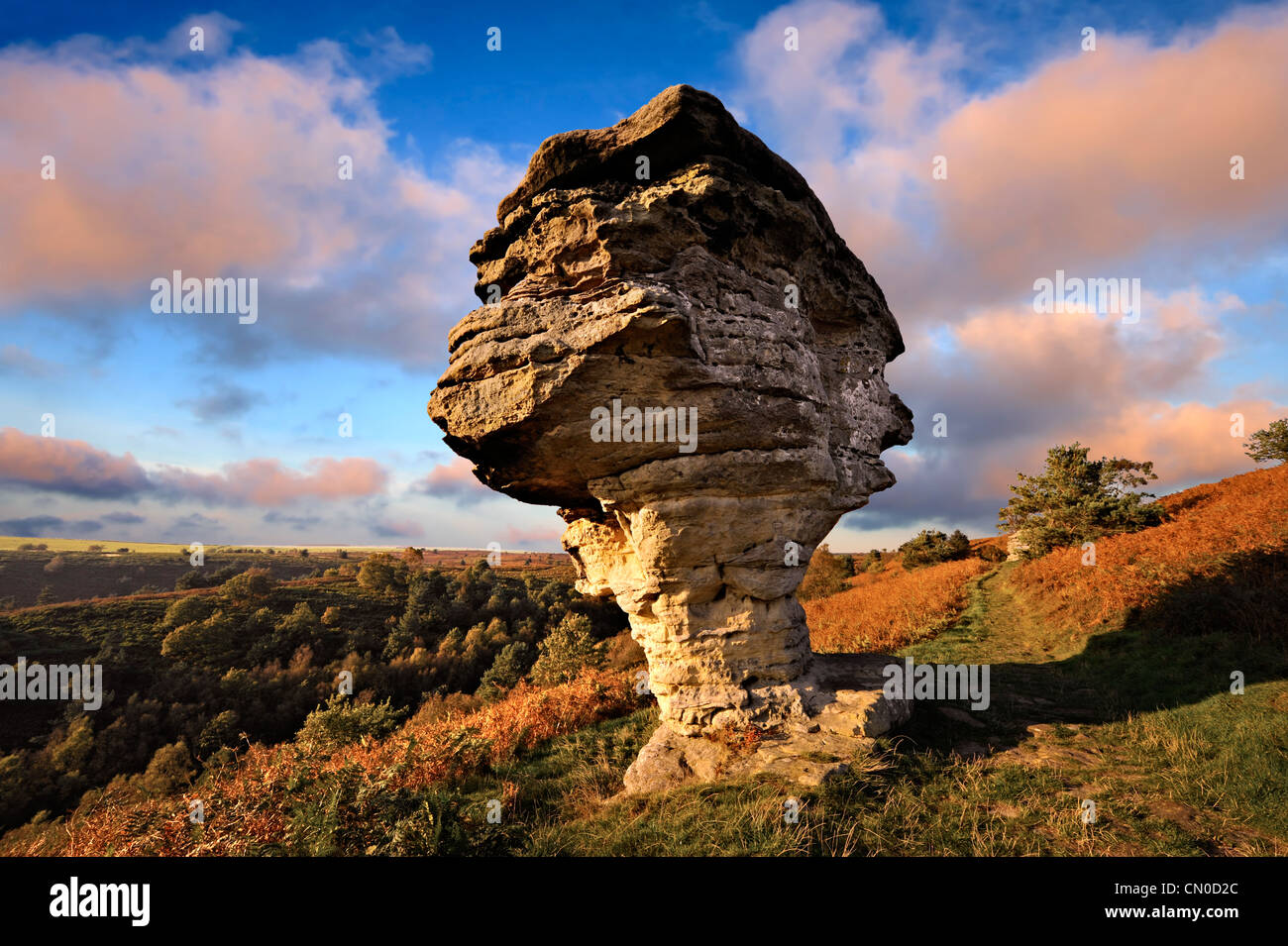 Bride pietre formazioni rocciose North Yorks Moors National Park. Yorkshire . Inghilterra Foto Stock