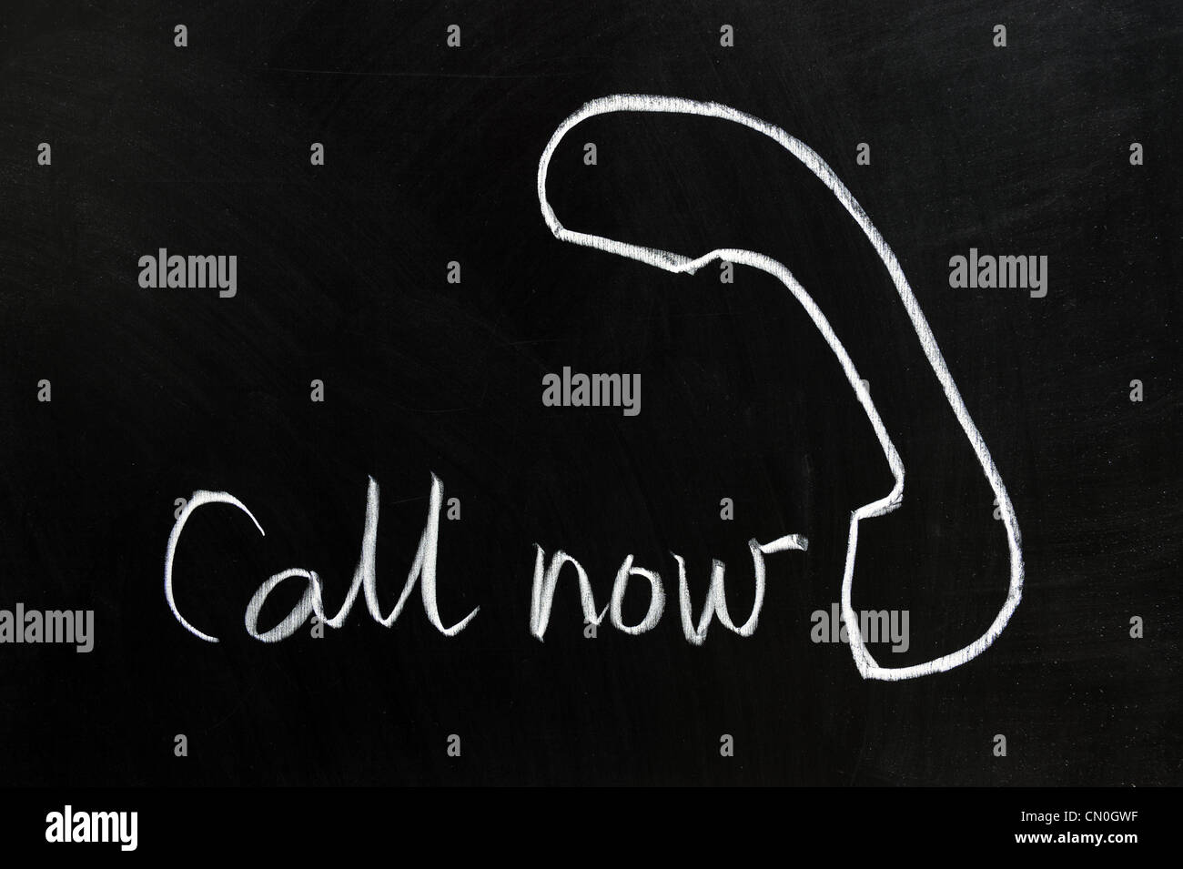 Chalk disegno - chiamaci ora tramite telefono Foto Stock