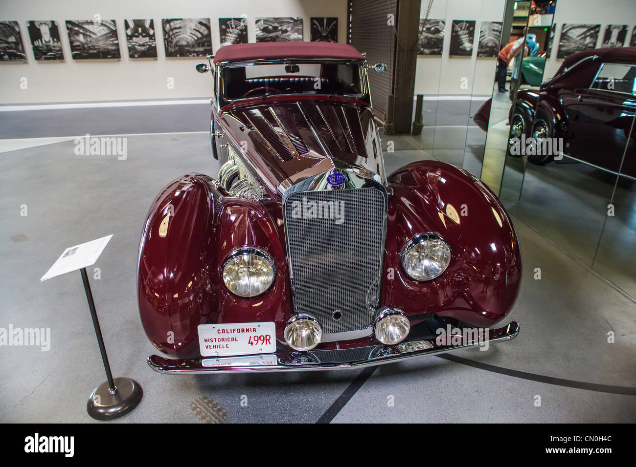 1939 Delage D8-120 Cabriolet a Mullin Museum di Oxnard in California Foto Stock