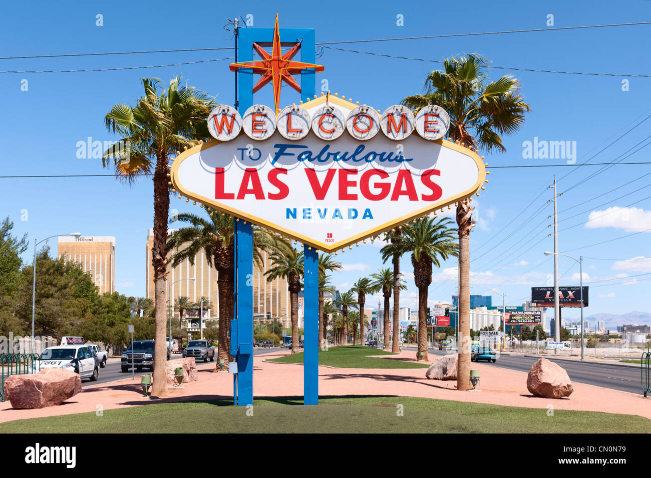 Benvenuto nella favolosa Las Vegas sign Paradise Foto Stock