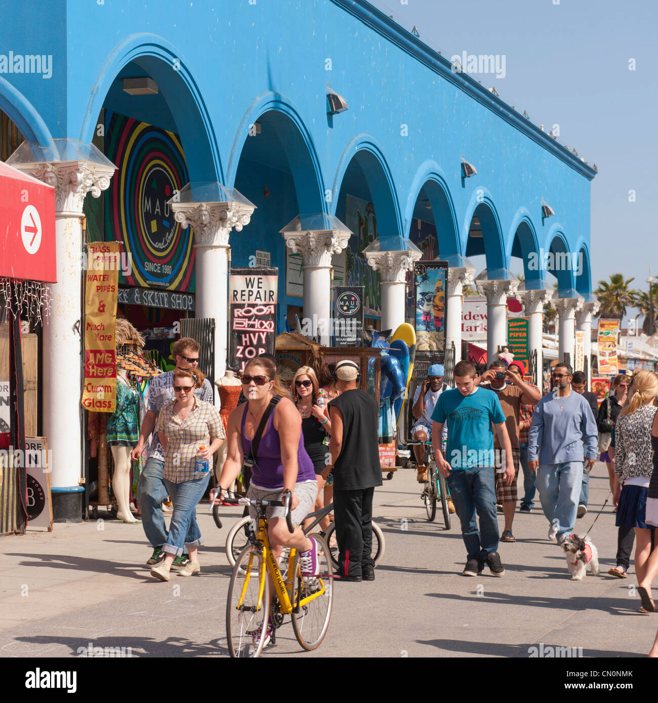 La spiaggia di Venice Boardwalk, Los Angeles Foto Stock