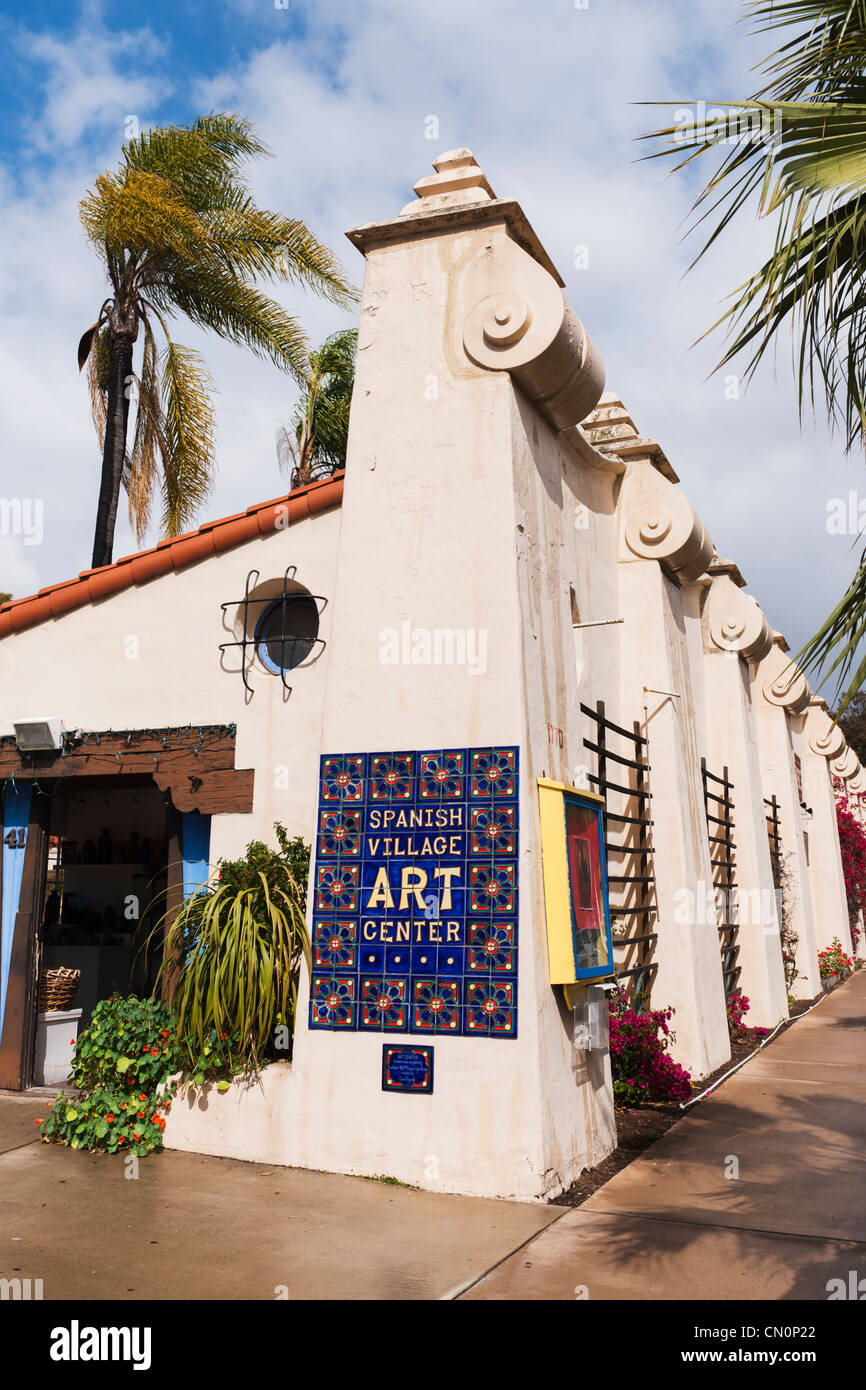 Villaggio Spagnolo Arts Centre di San Diego Foto Stock