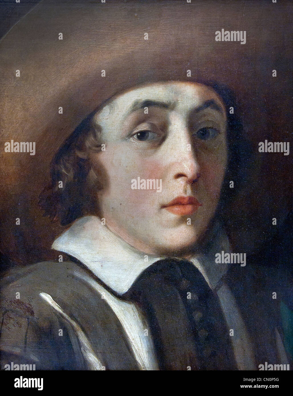 L'uomo busto un cappuccio hat scuola olandese 17 Secolo Homme en buste coiffe d'onu Chapeau ecole hollandaise Foto Stock