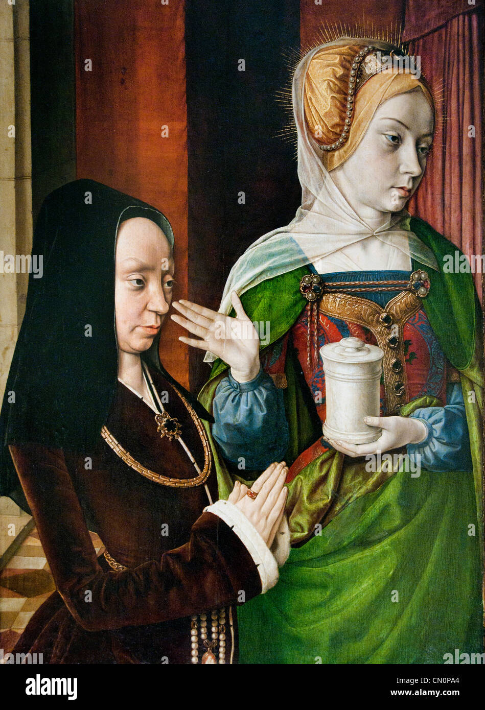 Jean HEY Maestro di Moulins ritratto presunto Madeleine di Borgogna presentato da Maria Maddalena 1490 - 1495 Francia - Francese Foto Stock