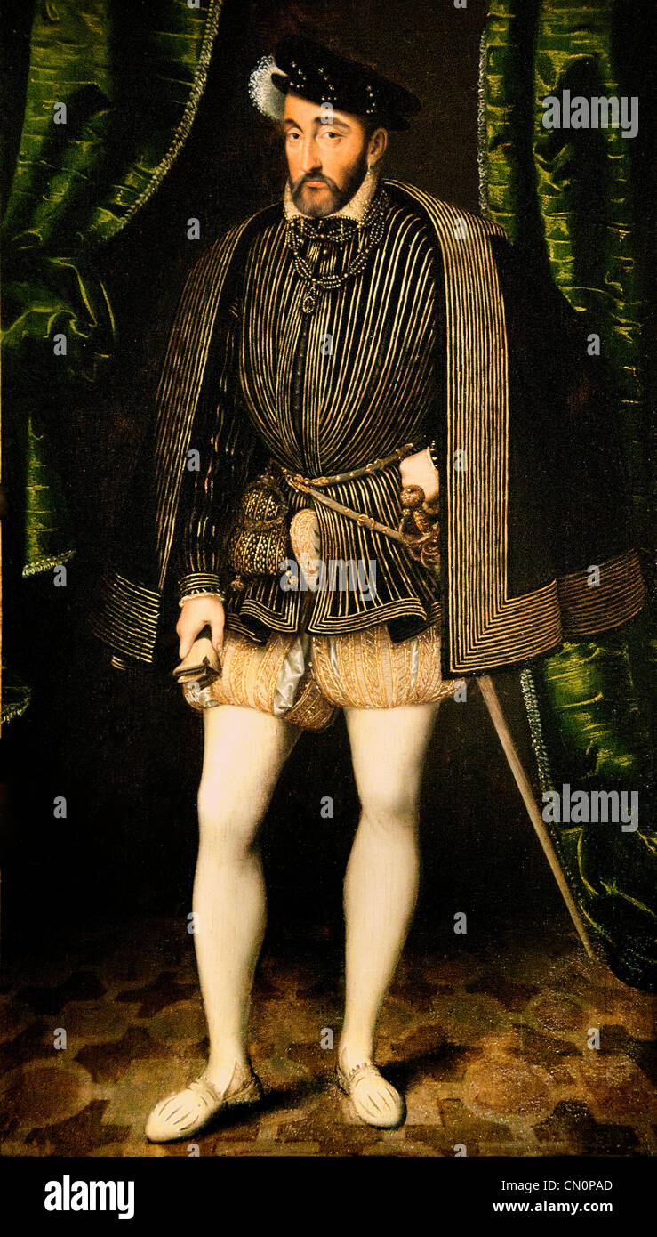 Il Roi Henri II - Re Enrico 2 di Francia 1519 - 1559 da François Clouet il francese in Francia Foto Stock