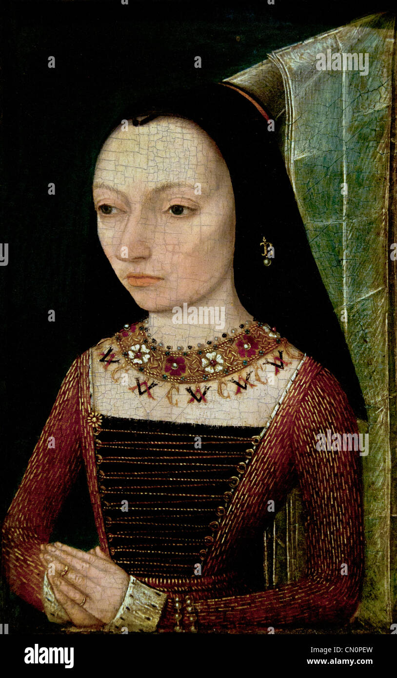 Margherita di York Duchessa di Borgogna, moglie di Carlo il Temerario 1470 pittore olandese Paesi Bassi Foto Stock