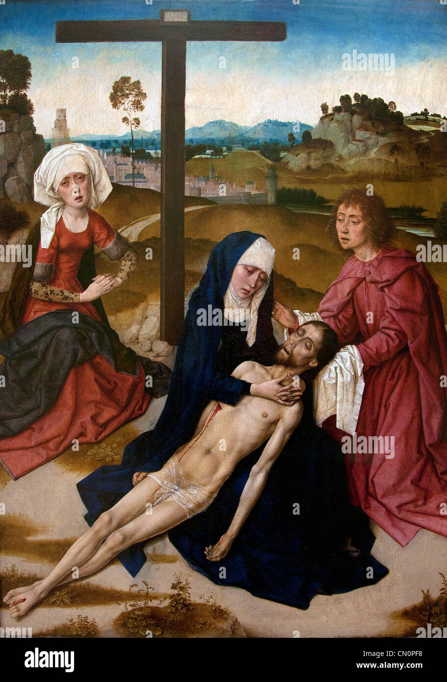 Deplorazione du Christ il Compianto di Cristo 1460 Dirk Diedrick combattimenti Dieric 1410-1475 Olandese Olandese dei Paesi Bassi Paesi Bassi Foto Stock