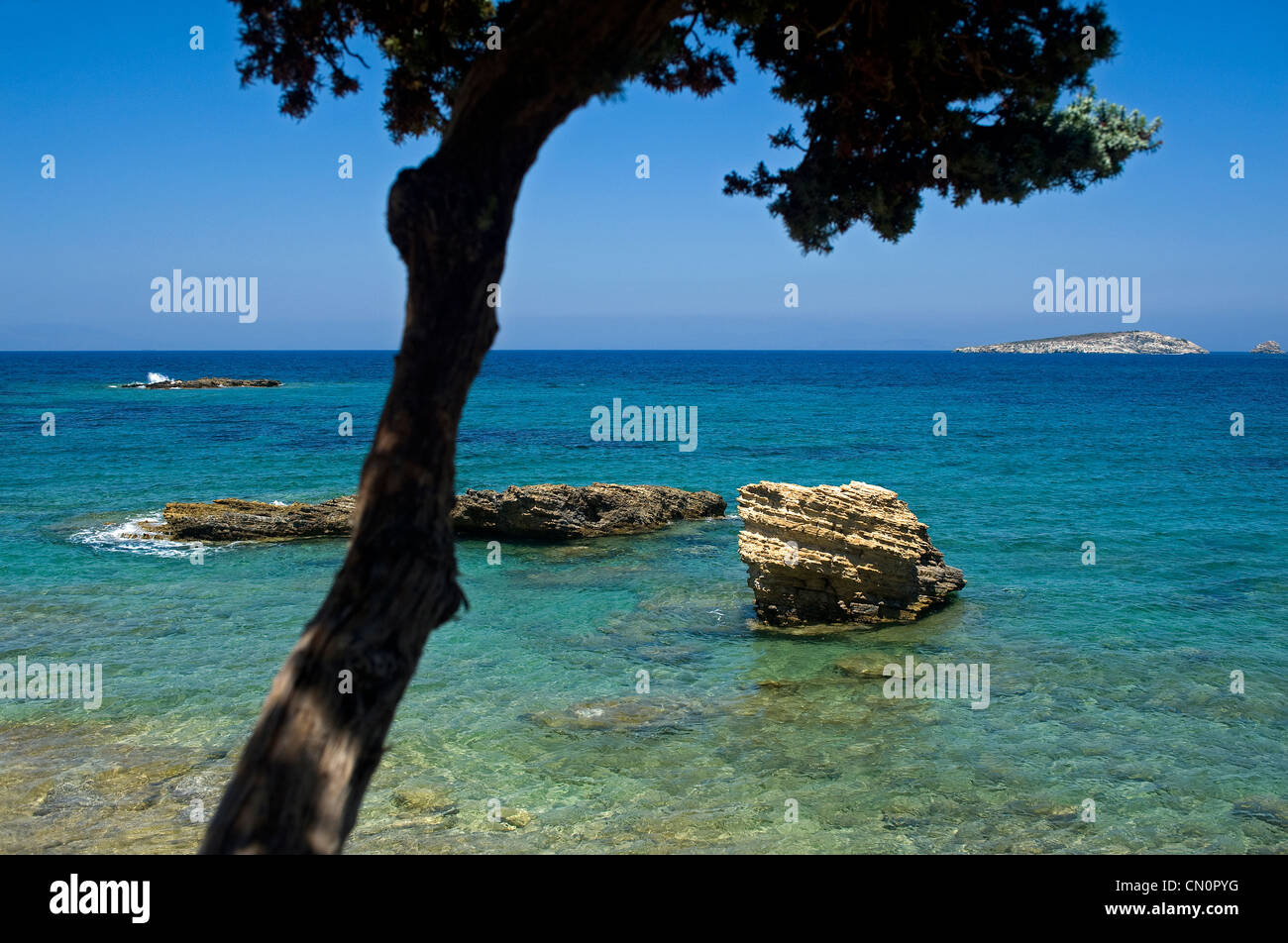 Spiaggia di Kamares, Lipsi Island, Dodecaneso, Grecia Foto Stock