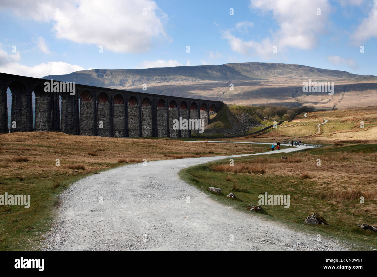 Il viadotto Ribblehead a Blea Moor nel Nord Yorkshire National Park, Inghilterra Foto Stock