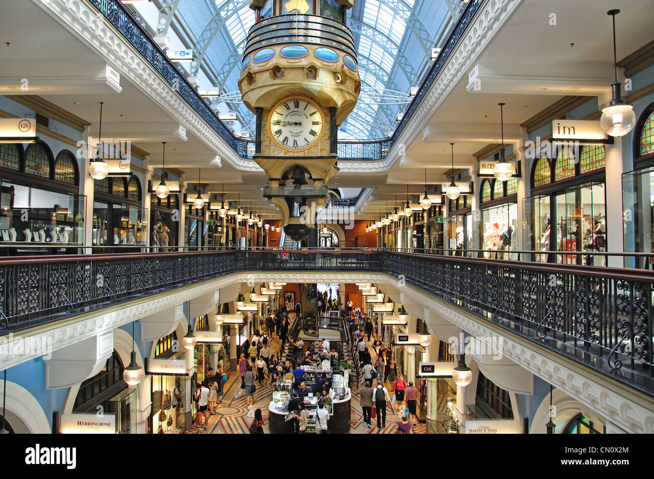 Interno della Queen Victoria Building (QVB Shopping Center), George Street, CBD di Sydney, Nuovo Galles del Sud, Australia Foto Stock