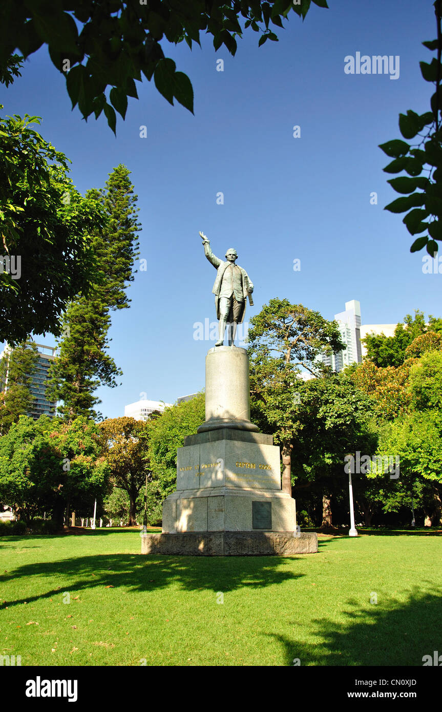 La Captain Cook statua in Hyde Park, Sydney, Nuovo Galles del Sud, Australia Foto Stock