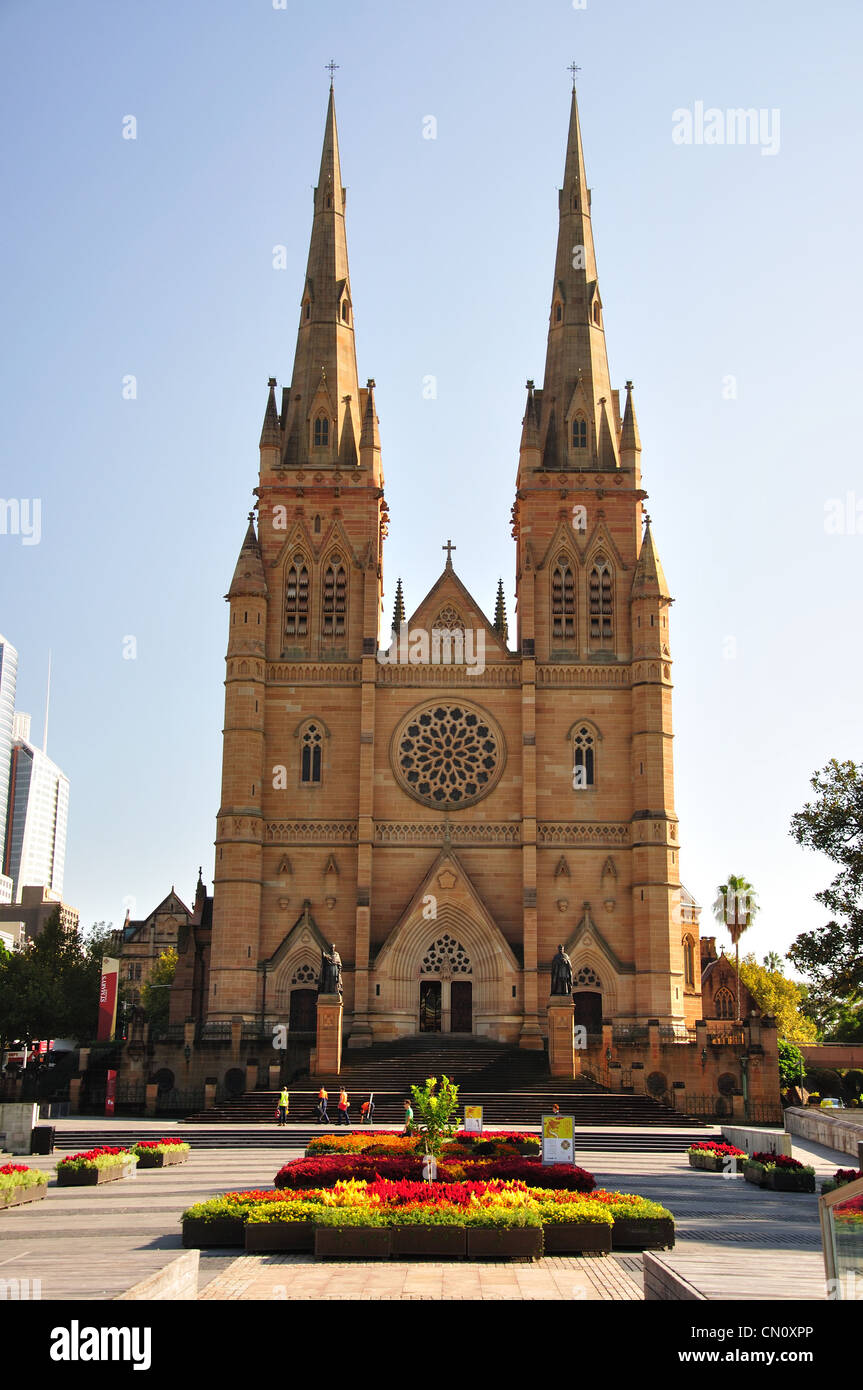 La Cattedrale di St Mary, Hyde Park, Sydney, Nuovo Galles del Sud, Australia Foto Stock