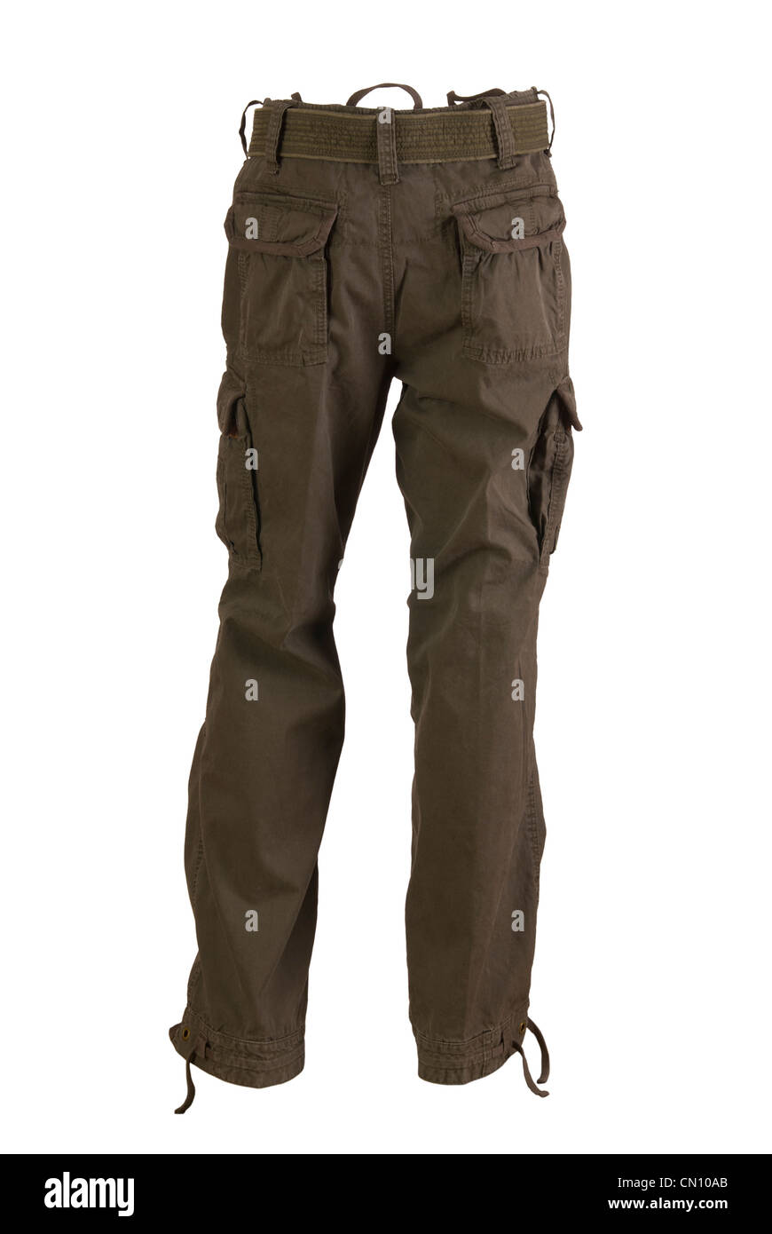 Pantaloni militari intaglio,sfondo bianco Foto Stock