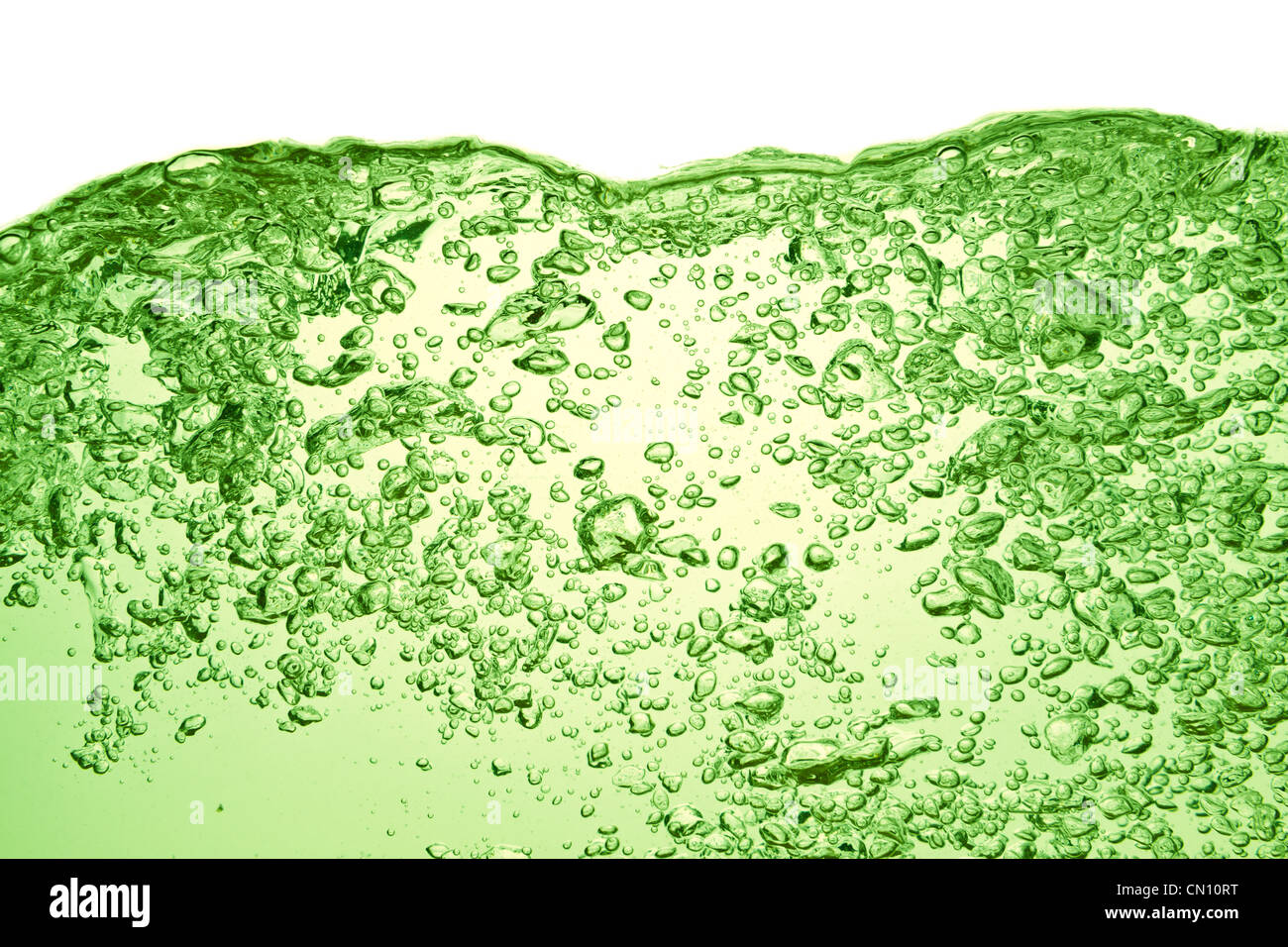 Verde drink soda con bolle Foto Stock