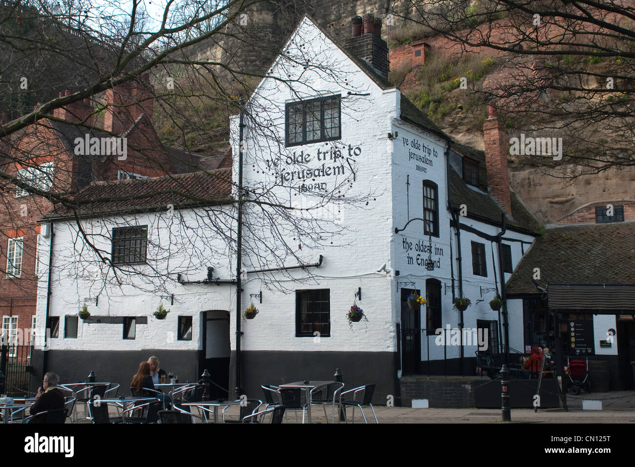 Ye Olde Trip to Jerusalem pub in Nottingham Foto Stock