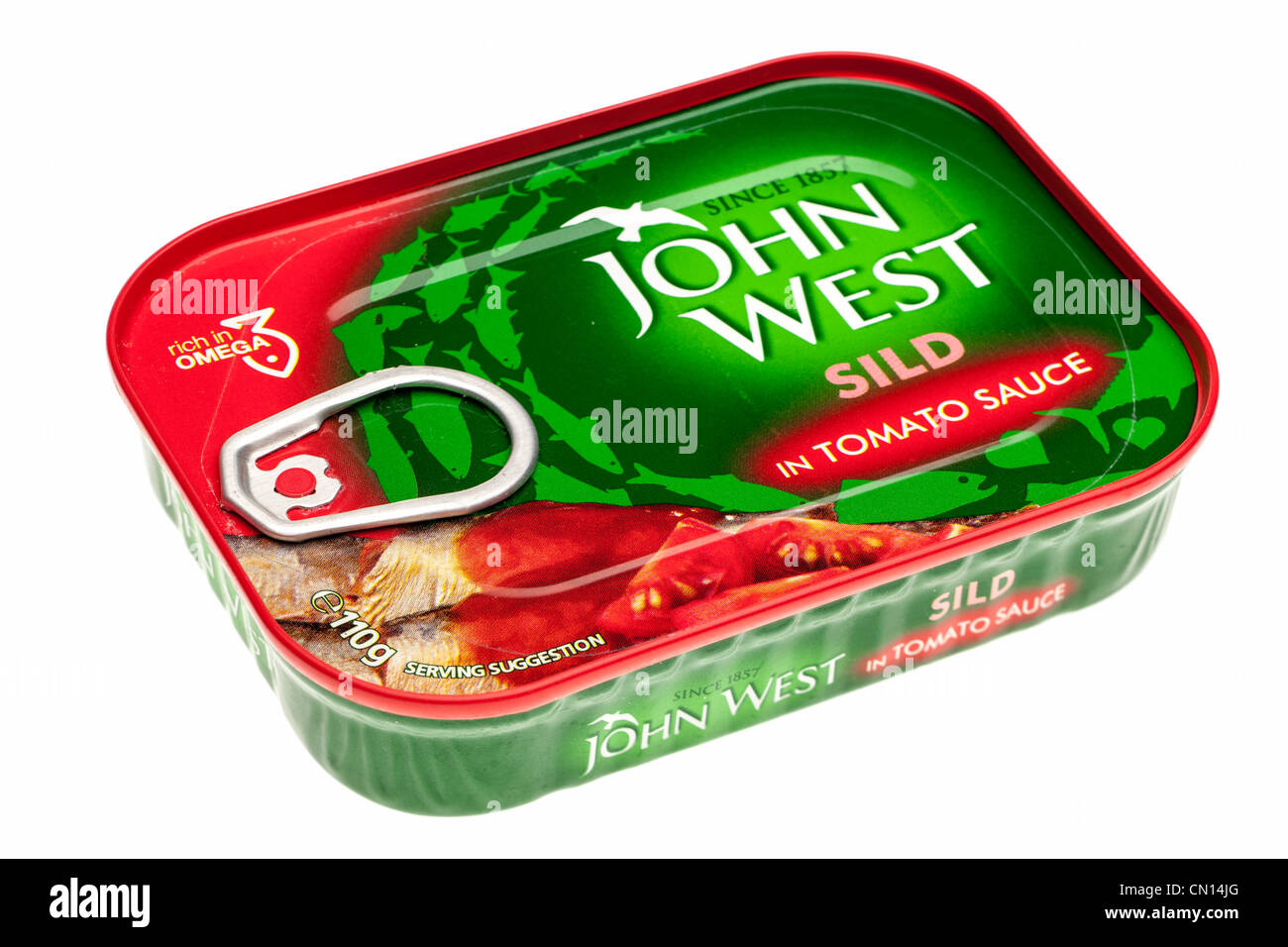 Lo stagno di John West Sild in salsa di pomodoro Foto Stock