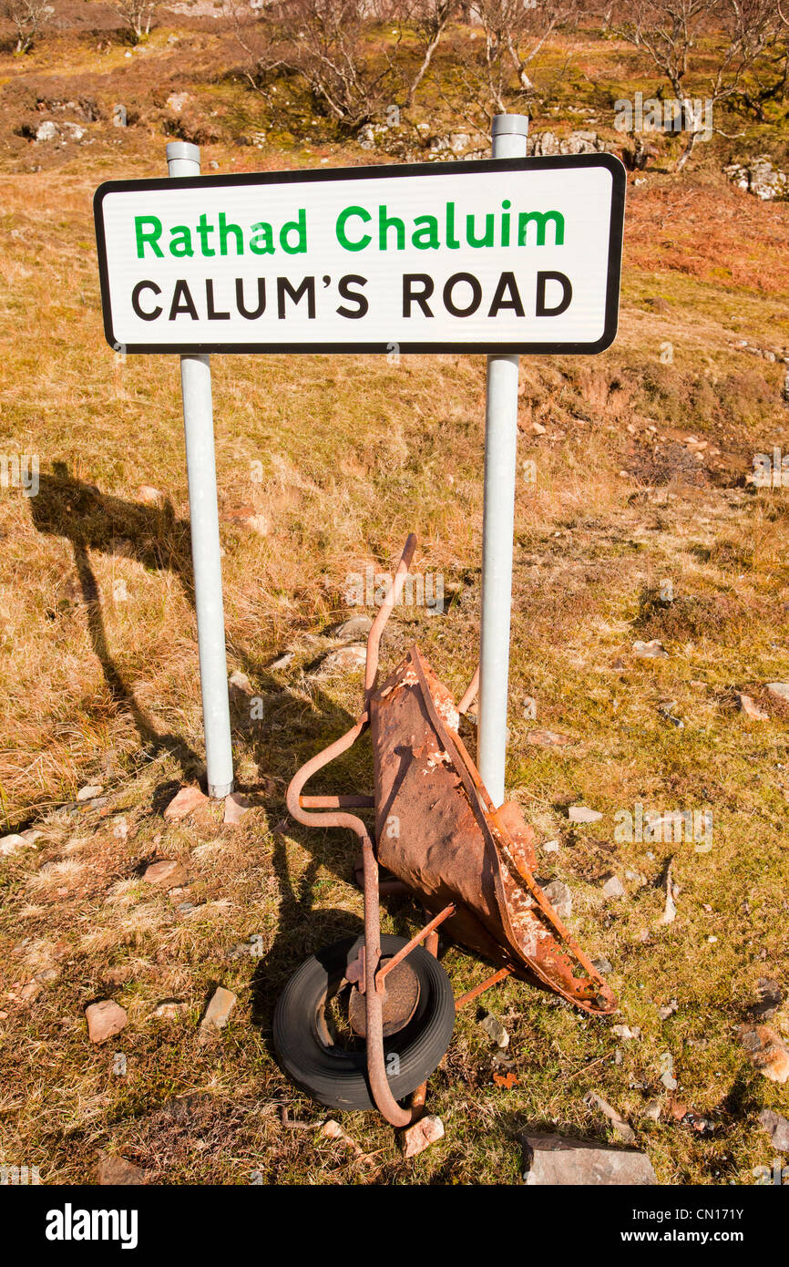 Strada Calums sull'Isola di Raasay, Scotland, Regno Unito. Foto Stock