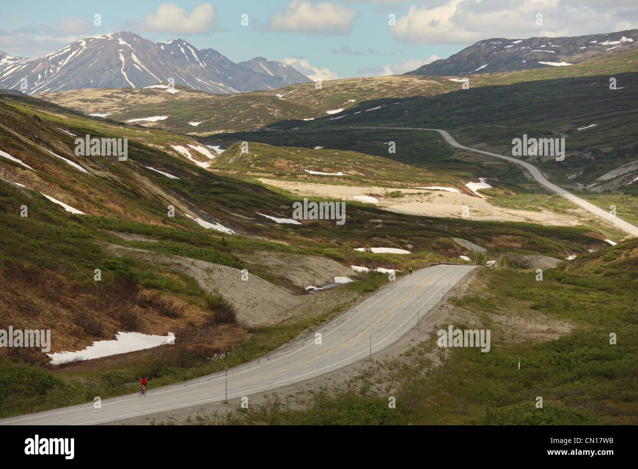 Per Kluane Chilkat annuale bike relè, Haines autostrada Foto Stock