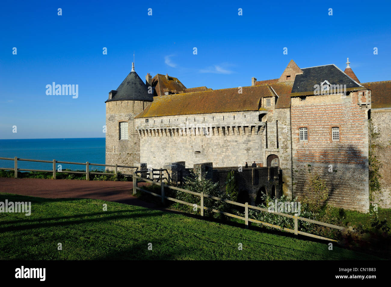 Francia, Seine Maritime, Dieppe, il museo del castello che domina la città Foto Stock