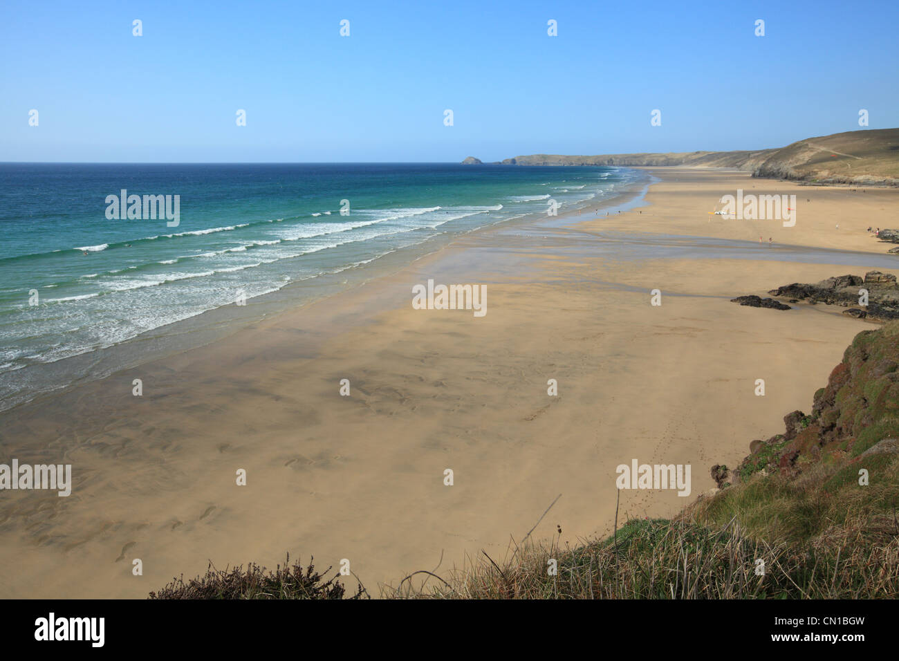 Perranporth Beach, North Cornwall, England, Regno Unito Foto Stock