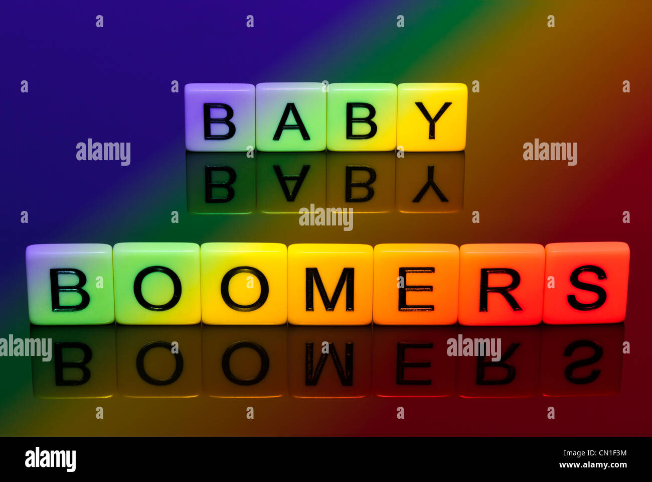 BABY Boomer lettera piastrelle Foto Stock