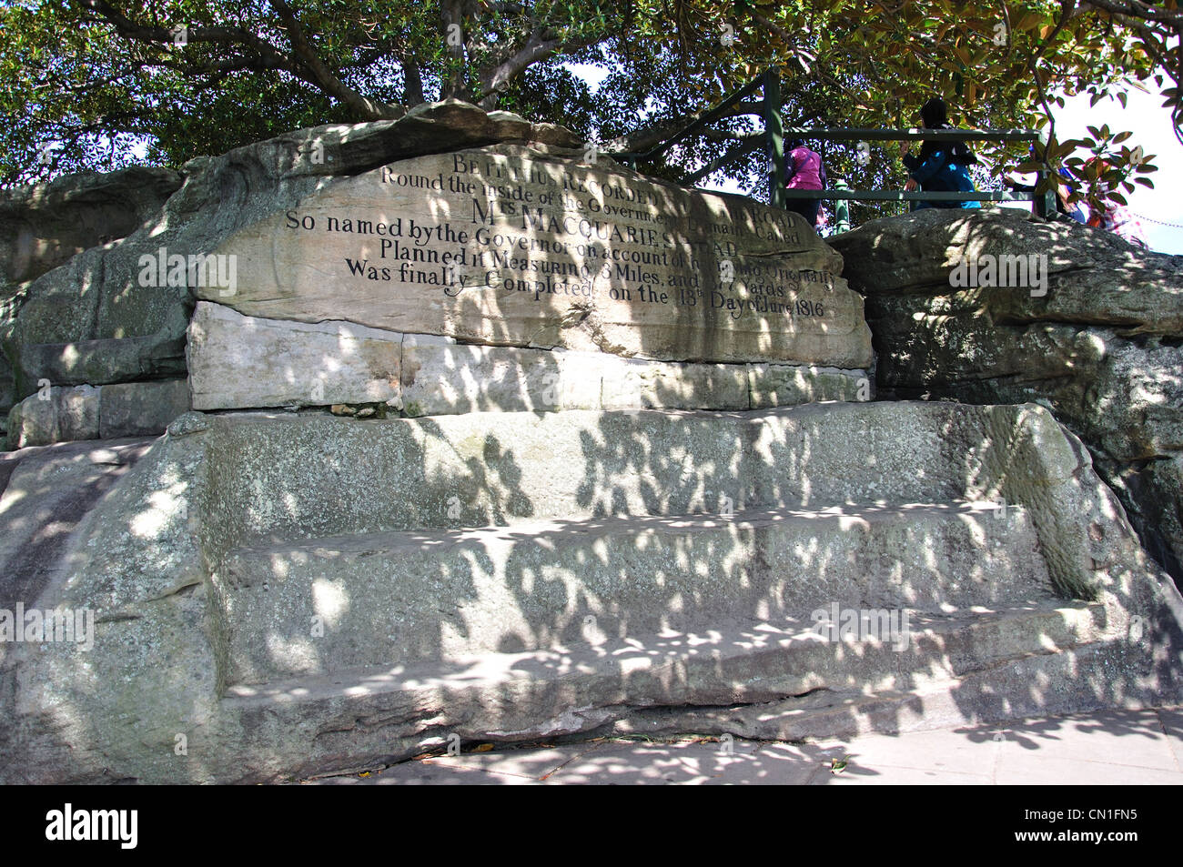 Mrs Macquarie's Chair, MacQuaries Point, il dominio, Sydney, Nuovo Galles del Sud, Australia Foto Stock