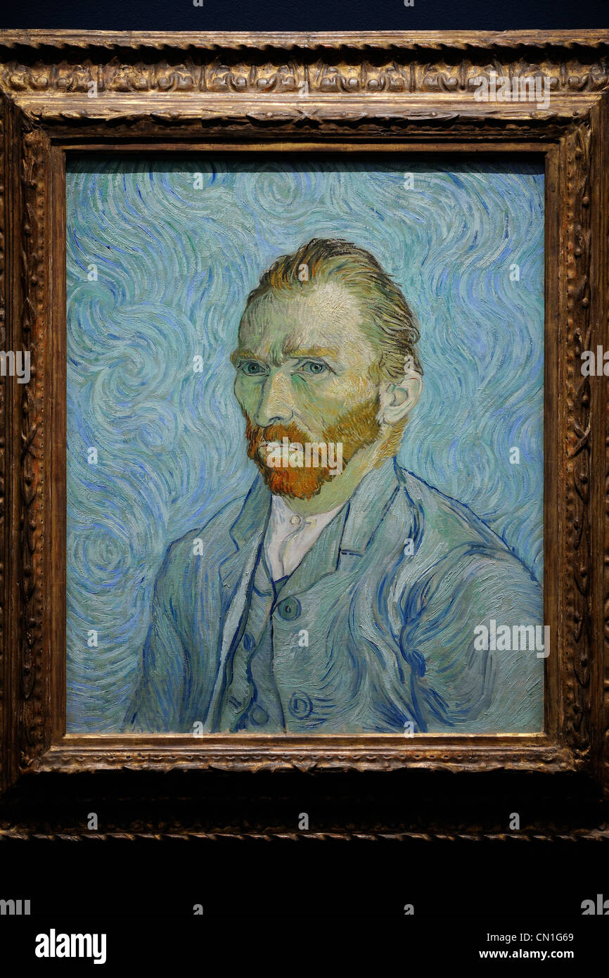 Francia, Parigi, il Museo d' Orsay, Vincent van Gogh, Autoportrait 1889 Foto Stock