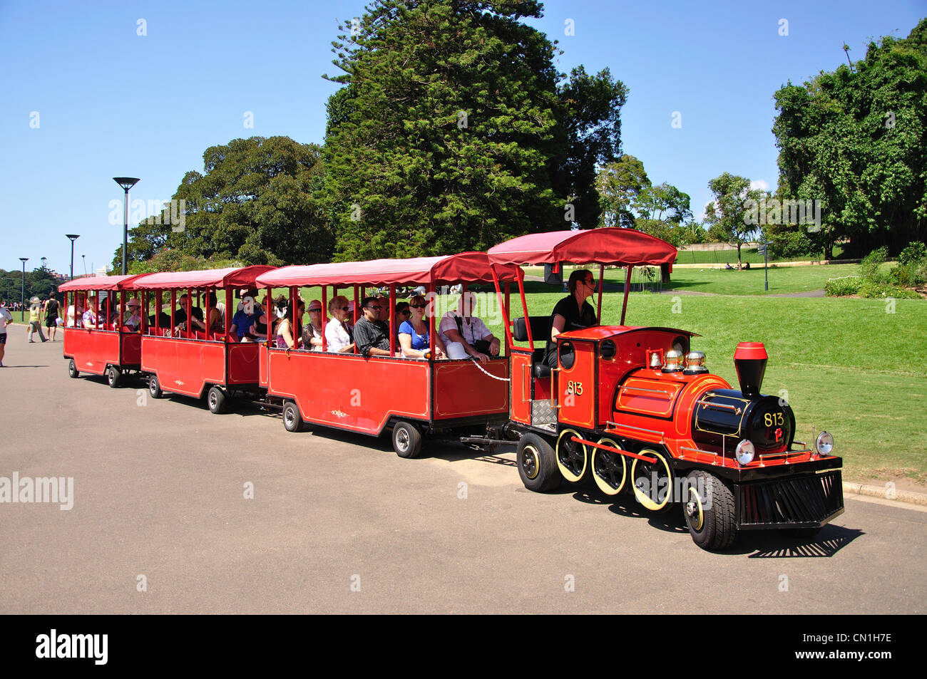 "Choo Choo Express' treno turistico al Royal Botanic Gardens, Circular Quay, Sydney, Nuovo Galles del Sud, Australia Foto Stock
