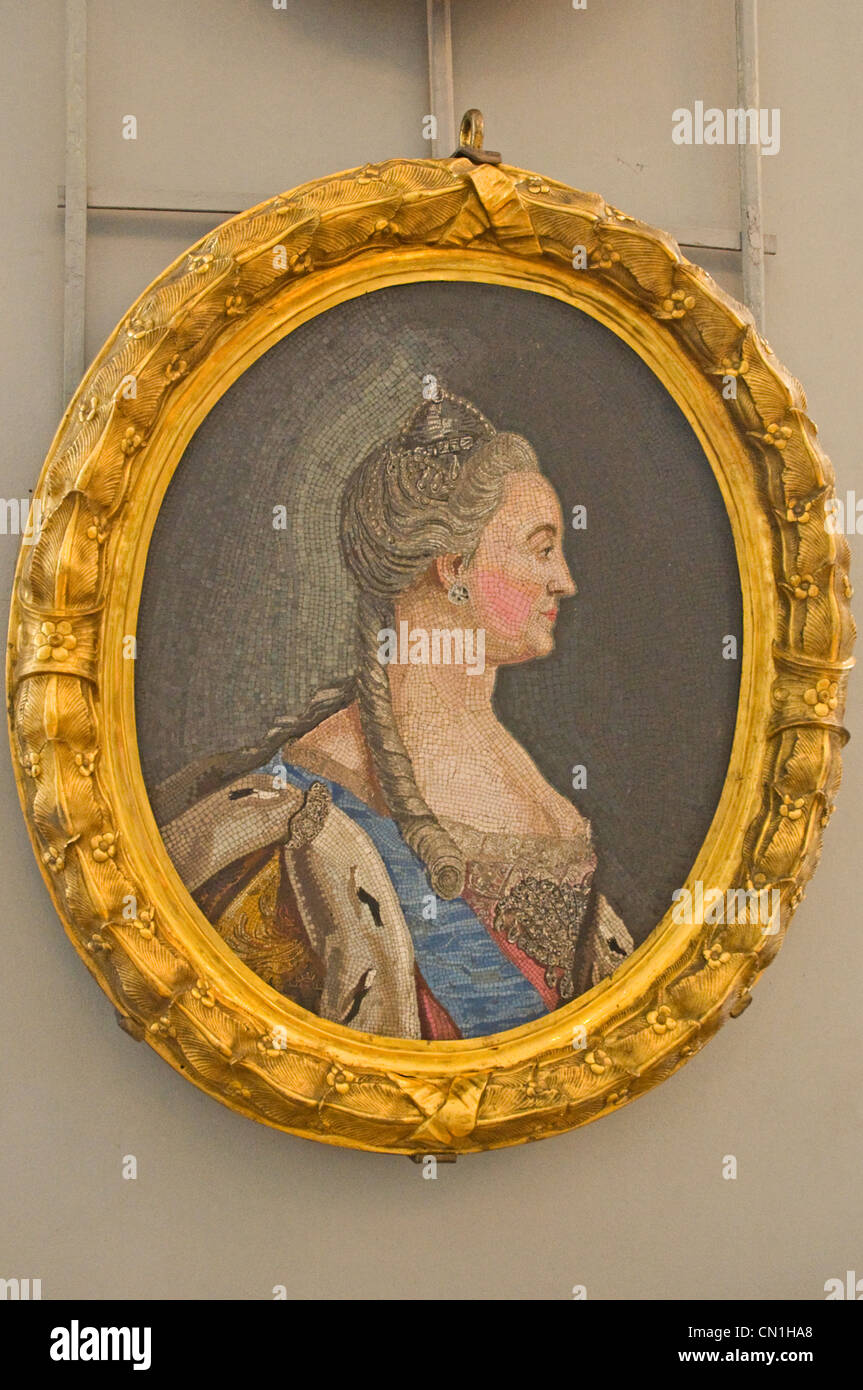 RUSSIA San Pietroburgo Museo Russo mosaico di Caterina II (Mikhail Lomonov la fabbrica 1762) Foto Stock