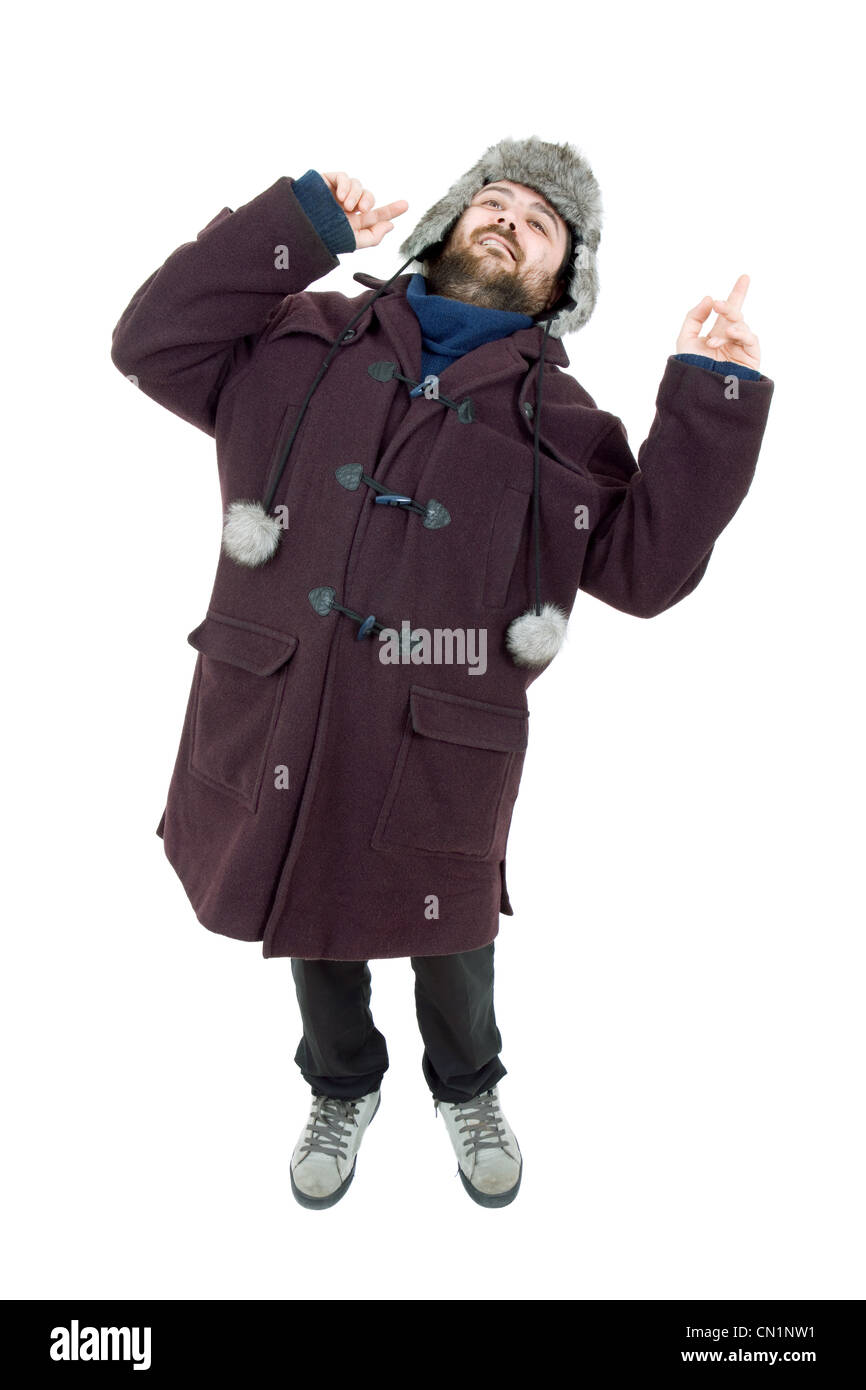 Giovane uomo informale corpo pieno isolato su bianco Foto Stock