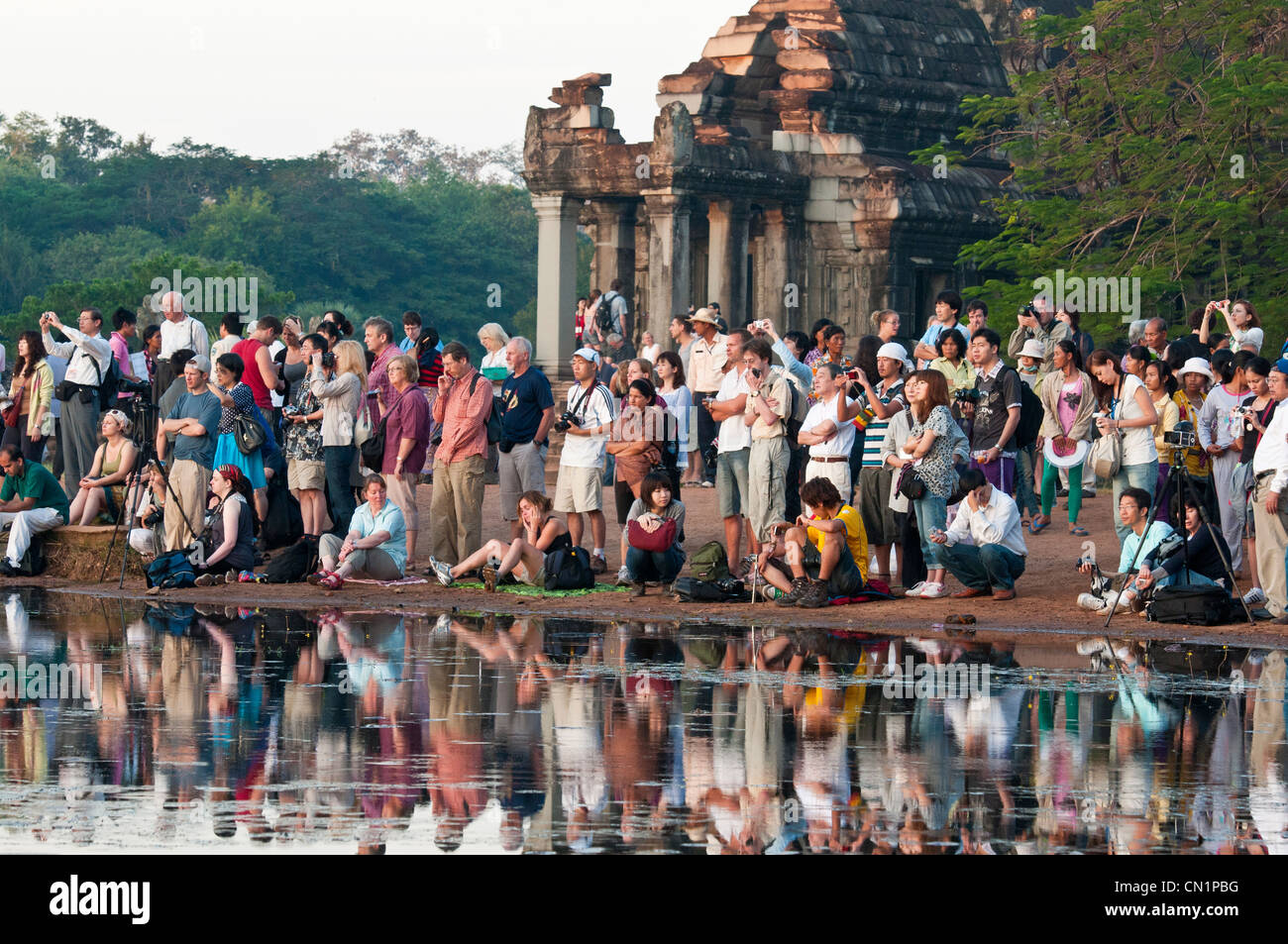 Cambogia Siem Reap provincia, i templi di Angkor complessa, elencato come patrimonio mondiale dall UNESCO, Angkor Wat del XII Foto Stock